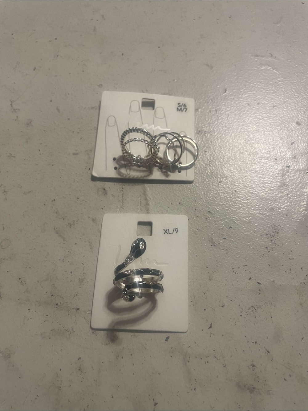bebe Silver and Black Snake Wrap Ring
